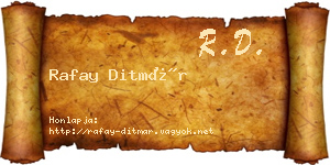 Rafay Ditmár névjegykártya